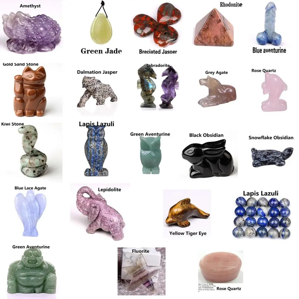 Bulk Wholesale Gemstones Dolphin/Turtle/Maneki Neko/Elephant Bulk Figurines