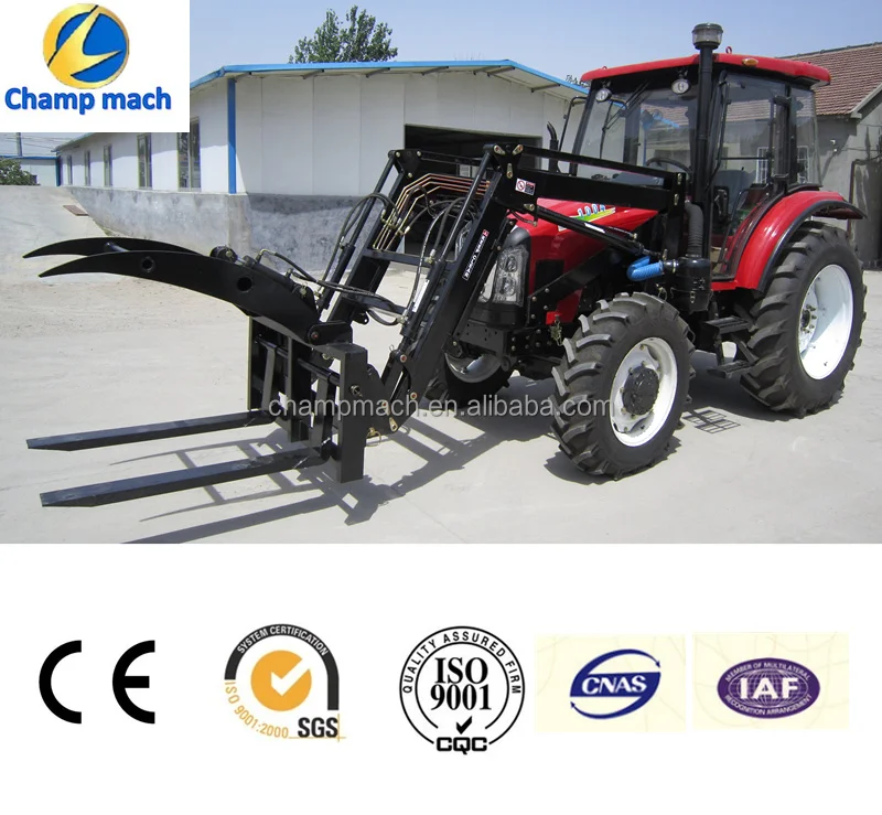 farm tractor front end loader with log grapple