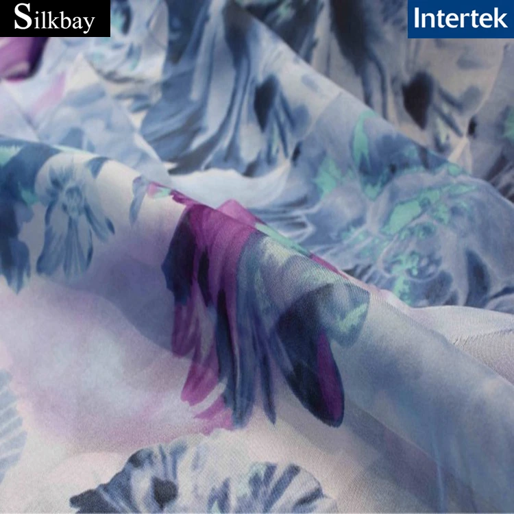 
8mm 100% silk digital printed silk chiffon fabric 