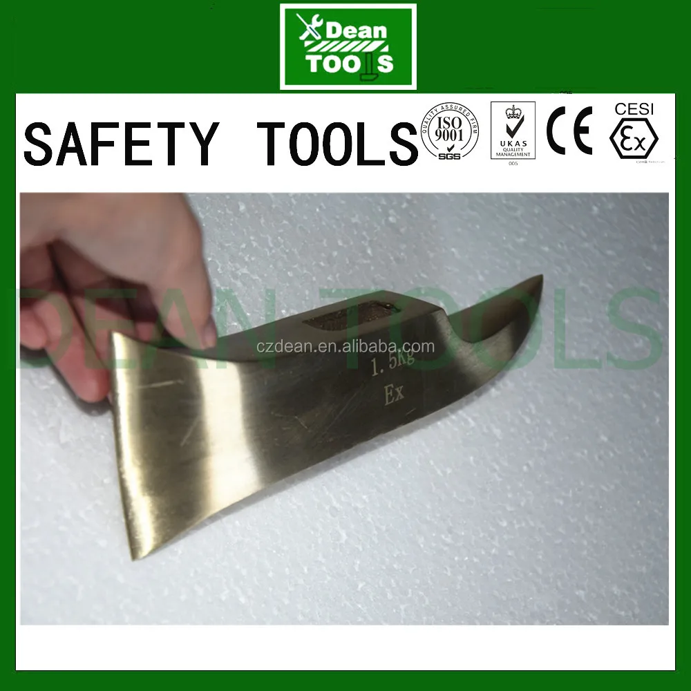 Non sparking albronze Beryllium Copper Alloy safety axe head , with wooden handle ,350/700g