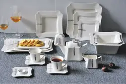 New Designed Square White Ceramic Dinnerware Porcelain Dinner Set