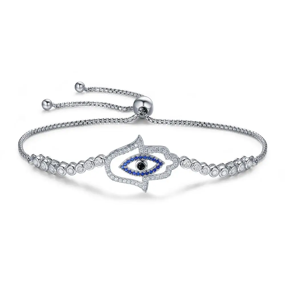 
high quality S925 Sterling silver hand of fatima Turkey design hand of fatima design lucky hand braclet 