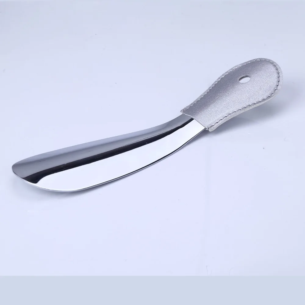 
Durable and Portable Leather Cover Stainless Steel Shoe horn with Bunch pocket 
