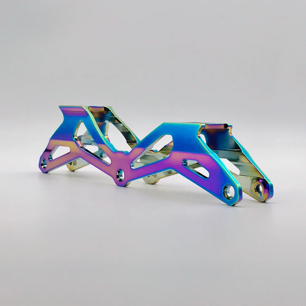 Hot Sell Rainbow Aluminum Alloy 3*125mm Professional Inline Skate Chassis Roller Frame