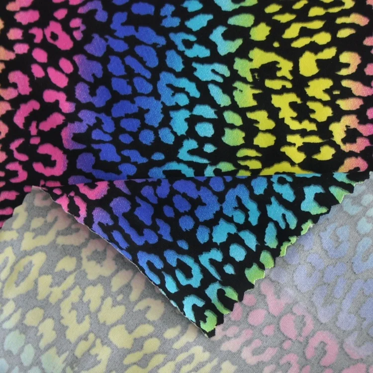 jdttex 80 polyamide 20 lycra leopard animal printed swimwear fabric