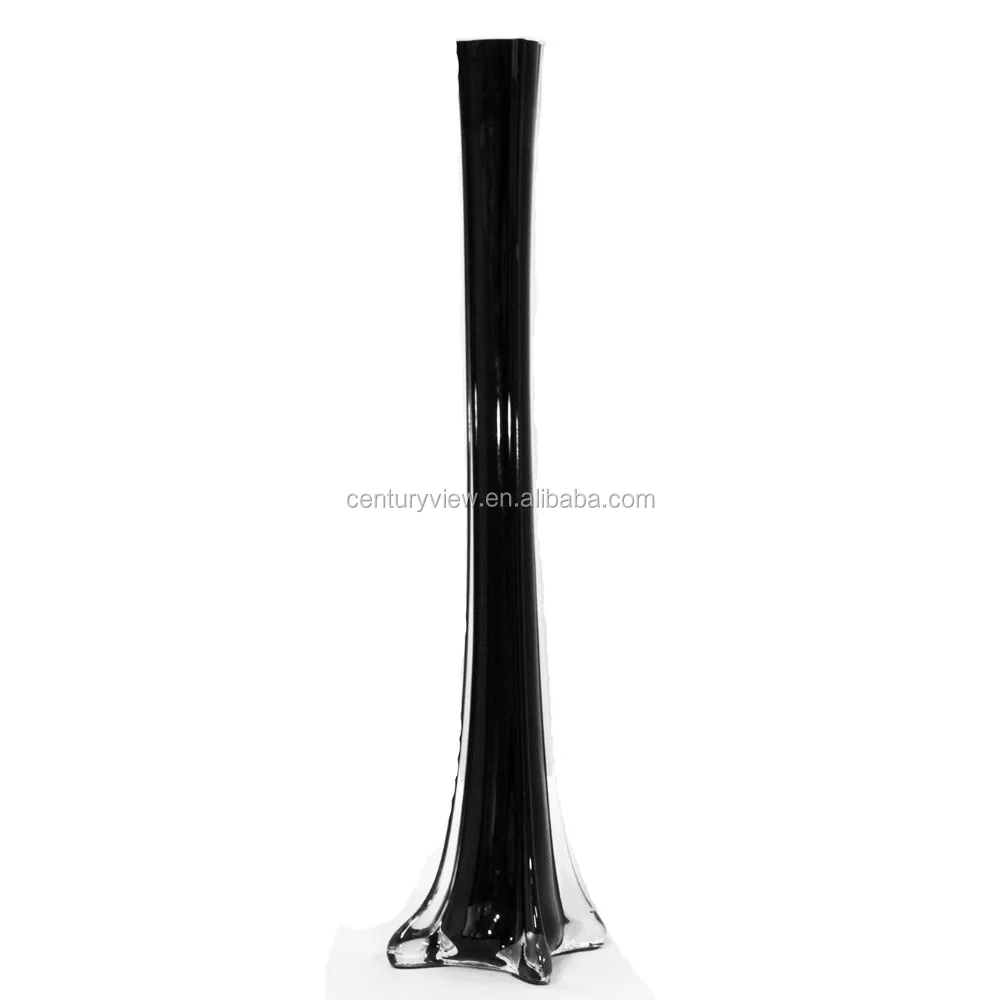 Aeofa wholesale tall square base tall black glass vases