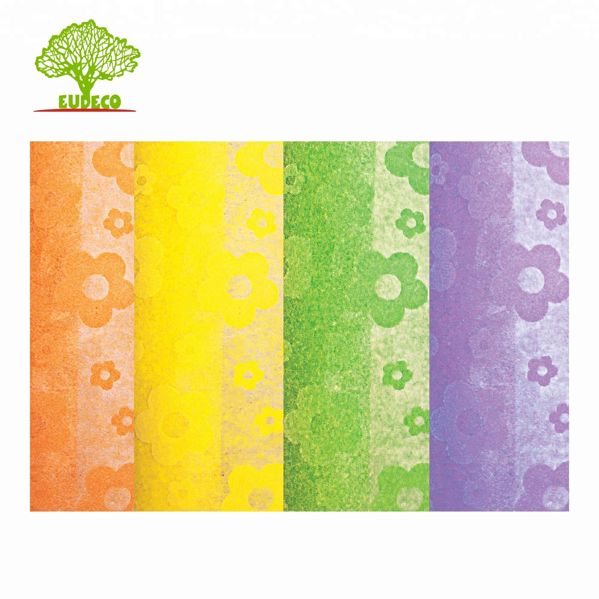 Table Decoration Linen Fabric Flower Printed Organza Fabric Wrap Flower Bouquet Mesh