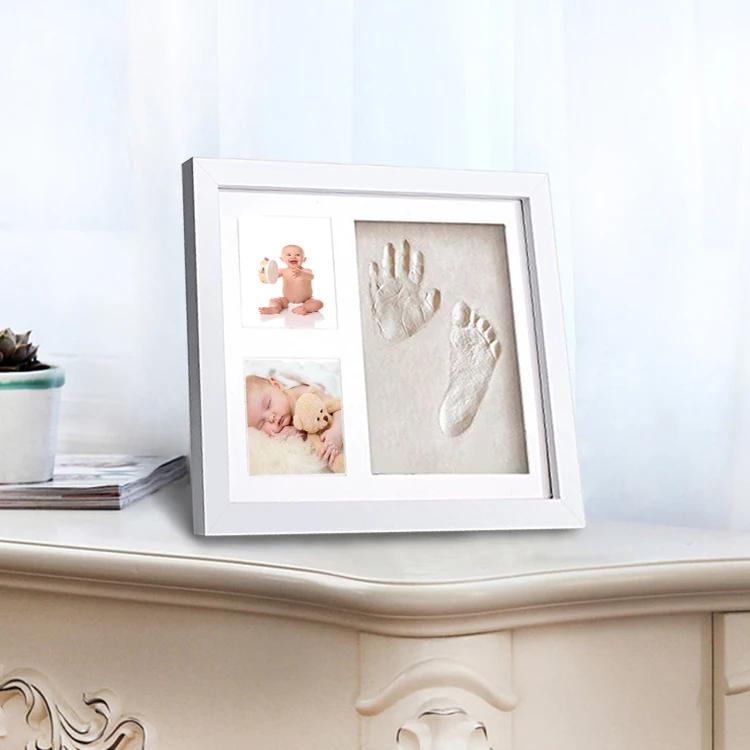 Gift Pack Handprint Clay Footprint Clay Letters Newborn Anniversary Souvenir 12 Month Baby Photo Frame with Picture Mat