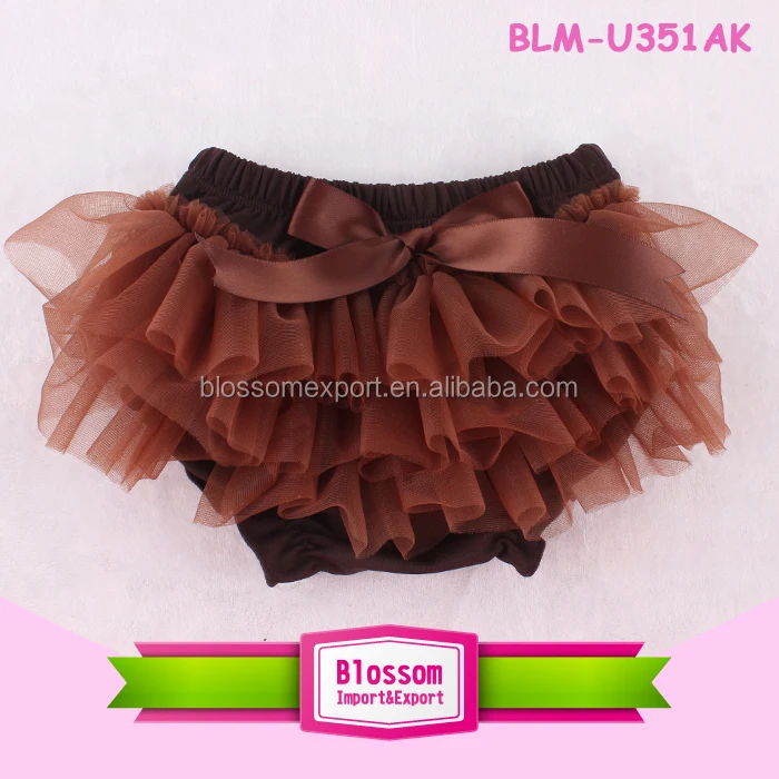 2024 Wholesale chiffon petti ruffle baby bloomer tutu diaper cover 0-6years baby fancy ruffle bloomers