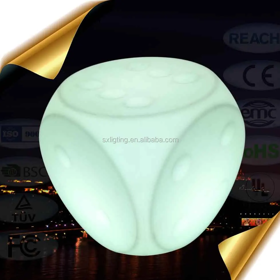 
SX-4040-STL 40*40*40cm Color Changing LED Dice Cube Stool / Luminous LED Dice Cube Stool 