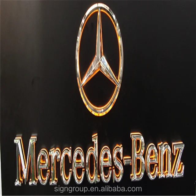 
Custom indoor outdoor 3D car logo with brand name LED backlit metal letter light sign 