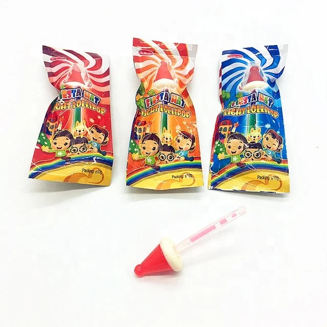 Christmas mix fruit lighting hard lollipop candy for wholesales