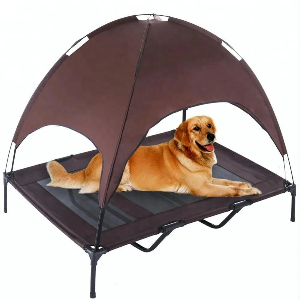 
Camping raised outdoor elevated dog bed with canopy 