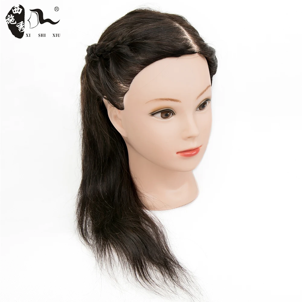 XISHIXIUHAIR  Wholesale High Quality Cheap Natural Human Hair Practice Doll Dummy Cosmetology Barber Mannequin Head for Training