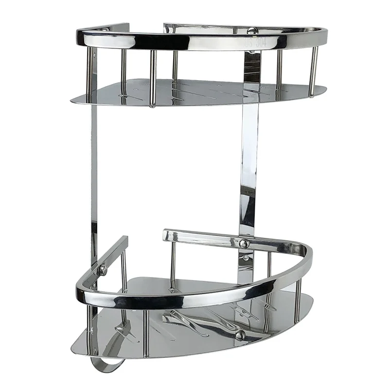 High cost performance double - layer 304 stainless steel bathroom corner rack