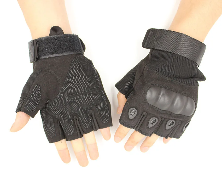 2021 Fingerless Tactical Airsoft Army  Black Tan Green Hard knuckle Military Gloves