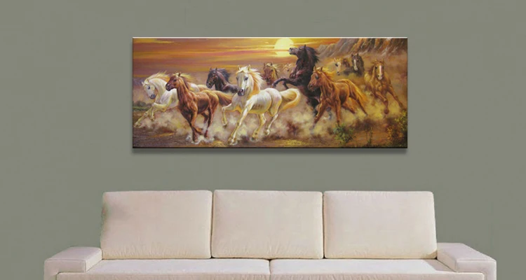 Wholesale Handmade 8 Horses Painting Horses In Acrylic