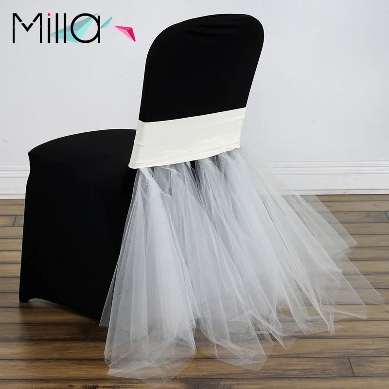 Spandex Chair Band with Skirting Chair Back Cover