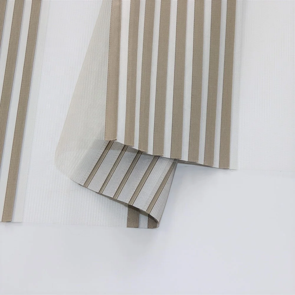 wholesale horizontal 100% polyester sheer curtain roller pleated zebra blinds fabric in korea