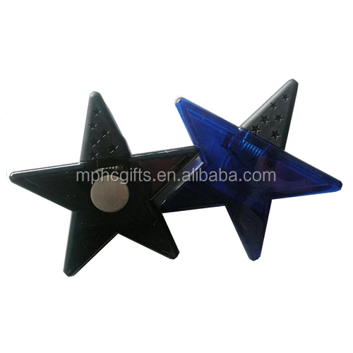 
Star Shaped Transparent Plastic Memo Clip with magnet 