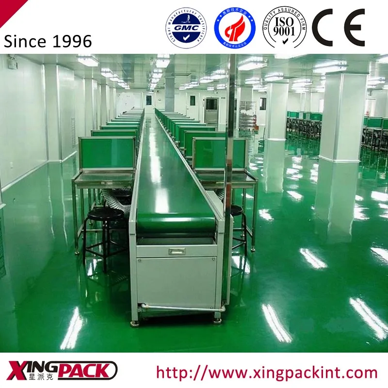 
assembly line loading & transporting PVC belt conveyor 