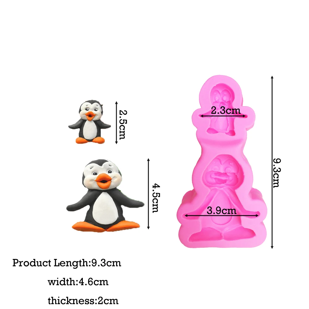 Baking tools 3d Penguin Silicone Mold Fondant Cake Decorating Gumpaste Mould