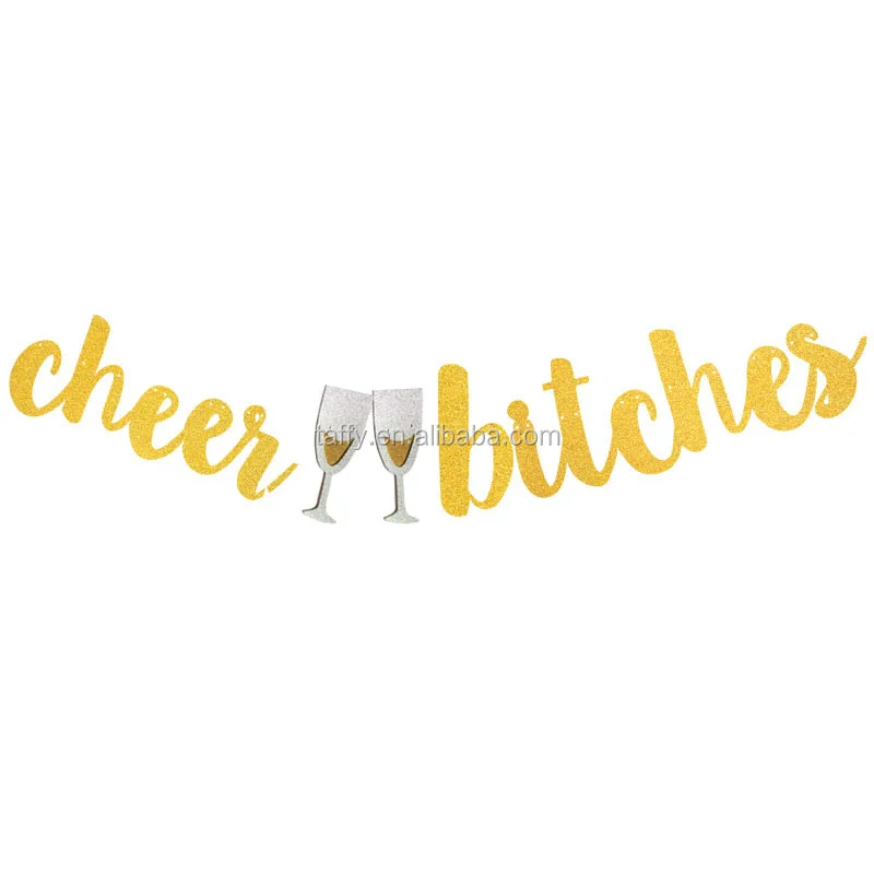 
Glitter paper Cheers Bitches miss to mrs Banner bunting bridal shower Bachelorette Party supplies Hen Party Decor 