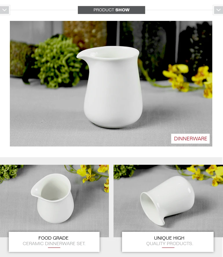 
honey pot creamer no handle durable ceramic milk jar for sale 