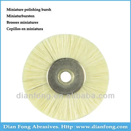 03G22 22mm White Goat Hair Wheel shape polisher Dental Laboratory Polishing Brush