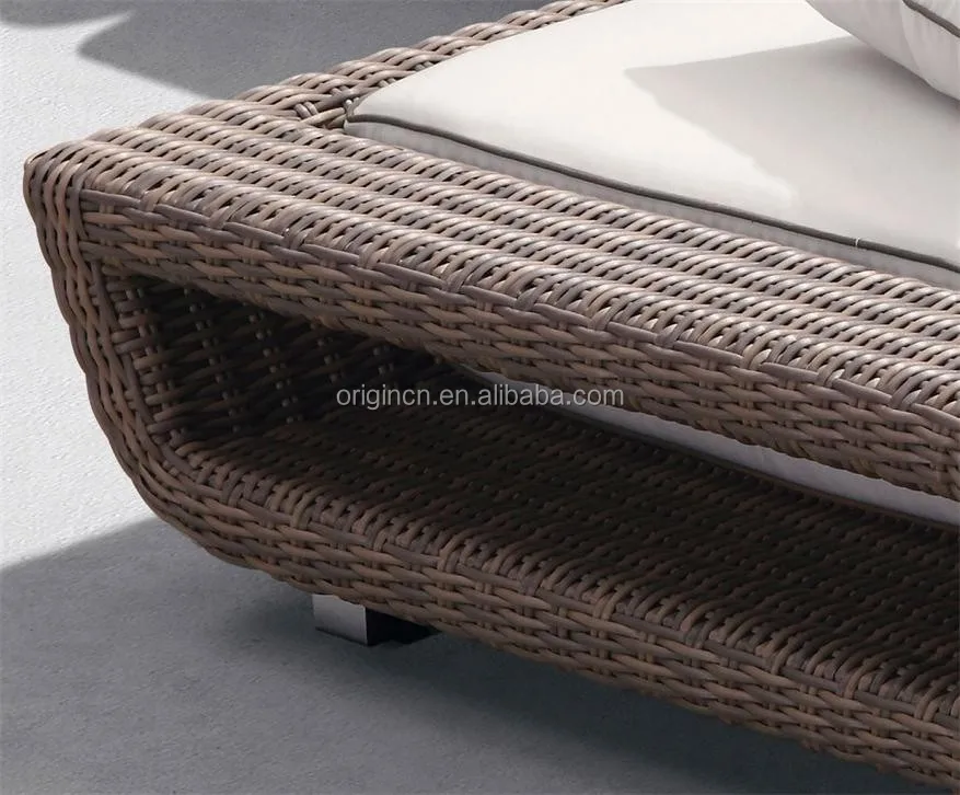 Tray table designed italian stylish summer rattan outdoor furniture resort elegant chaise lounge