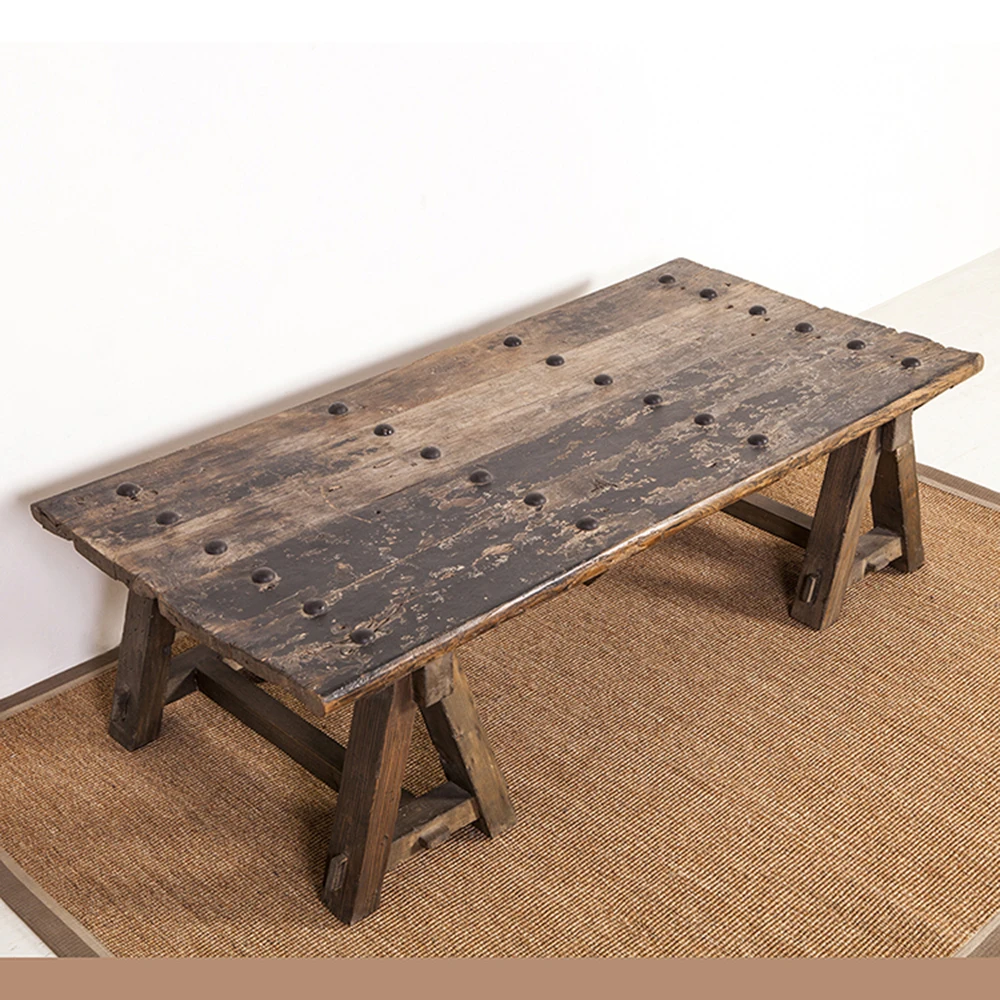 Antique vintage rustic reclaimed design wooden coffee table