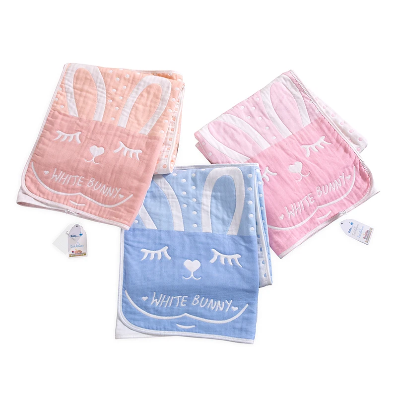 
100% cotton bath 5 layers gauze cotton baby blanket 