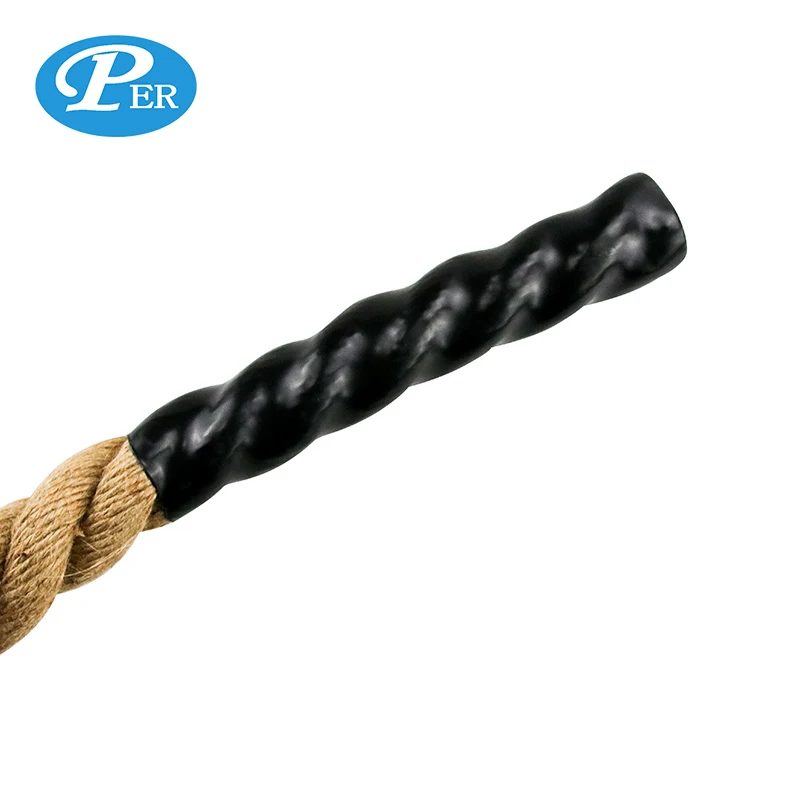 38mm 50mm Premium Gym Jute Power Training Hemp Climbing Battle Ropes With sleeve