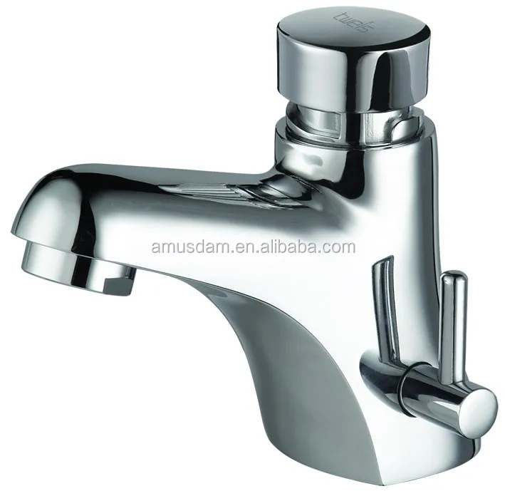 water saving luxury brass bathtub self-closing time delay mixer faucet