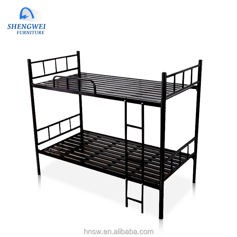 
2019 Multifunction steel latest double bed designs furniture metal hotel bed for sale 