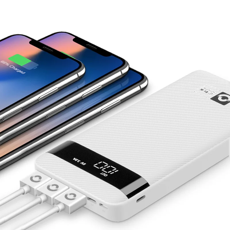 SOSLPAI large capacity li-polymer battery mobile charger power bank 20000 mah 3 usb ports phone custom logo qc3.0 power bank