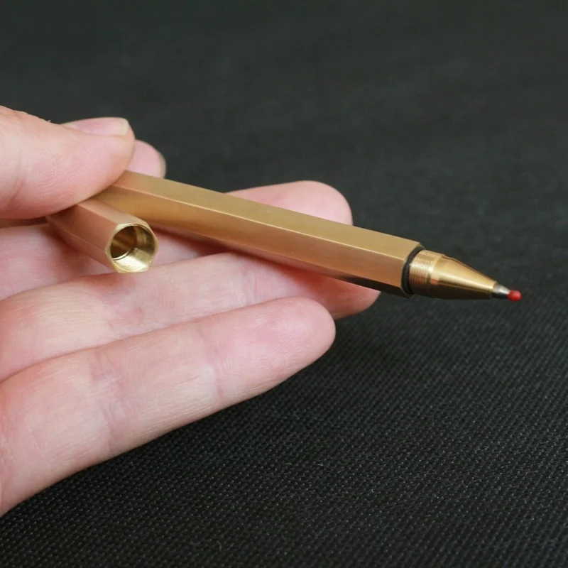 Six-Edge Brass Gel Pen Stationery custom coat metal ballpoint pens