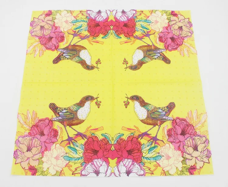 Paper Napkin Bird Event & Party Pink Turquoise Tissue Napkin Supply Decoration Paper 33cm*33cm Or Custom Napkins
