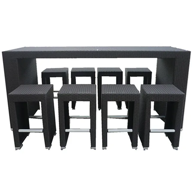 Садовая Барная Мебель Ночной паб ротанговый высокий стол и стулья