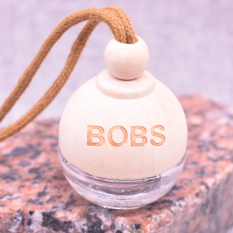  5 мл подвесной Круглый Мини-освежитель воздуха в форме шара распылитель парфюма стеклянная бутылка деревянной крышке