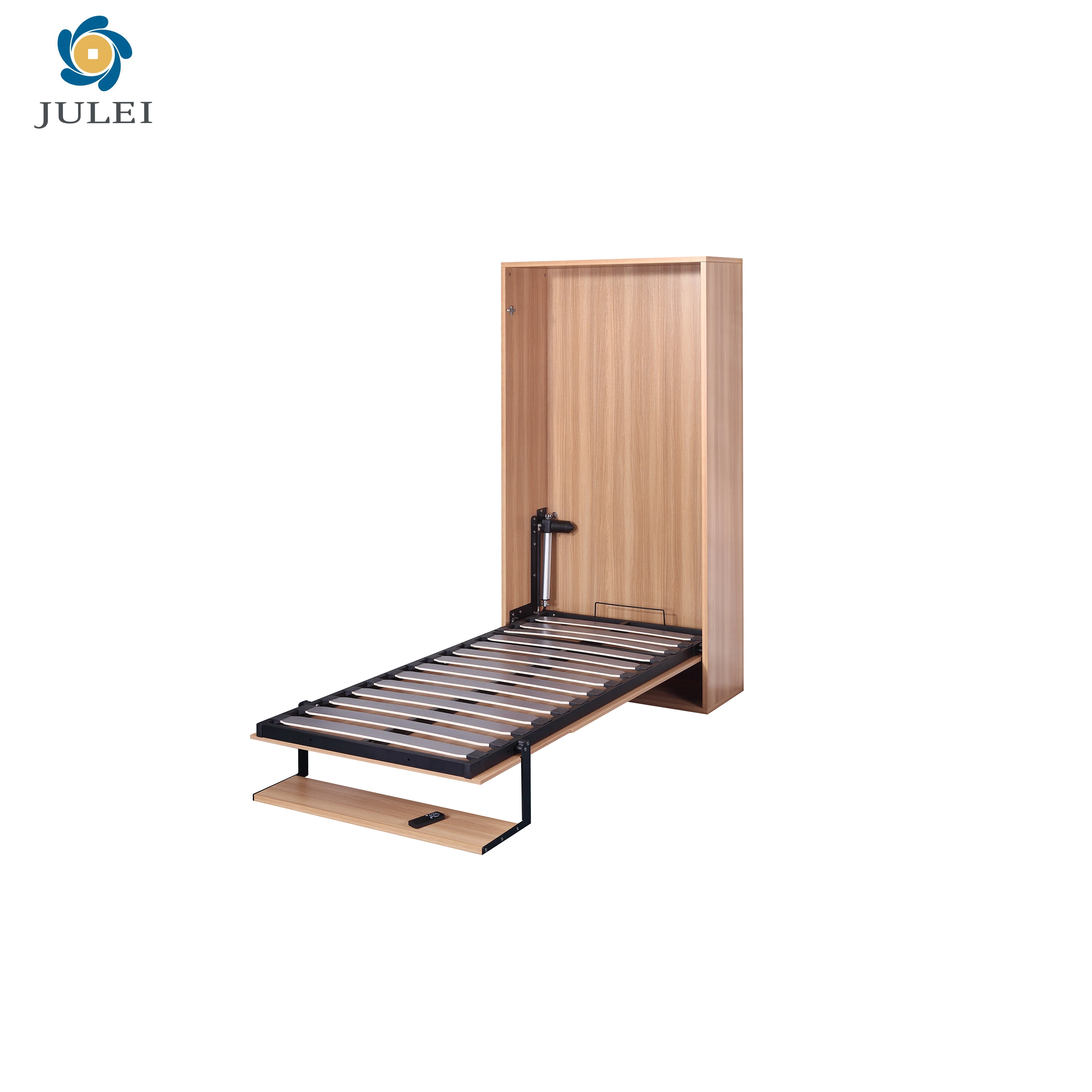 Electric Motorized Automatic Vertical Wall Mounted Bed With Bookcase Murphy Bed Mechanism