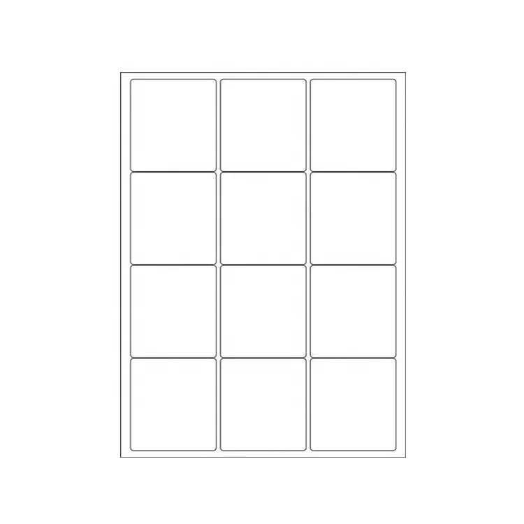 White Matte 8.5 x 11 Shipping Address Label Sticker with 12 Labels