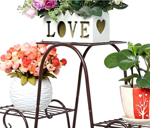 Display stand for 6 flower pot rock stand design for sale