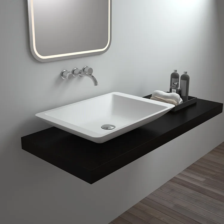 SM-8324 Bathroom counter top stone resin basin sink