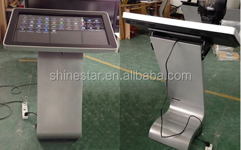 floor stand 24 inch LED interactive self-service terminal advertising display kiosk with mini PC
