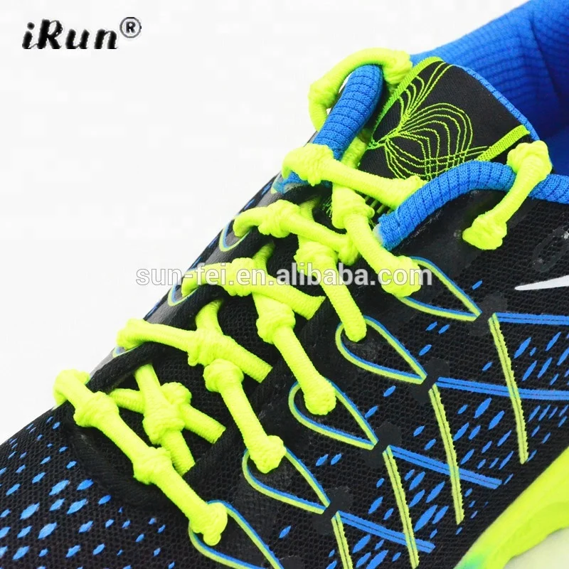 iRun Top Quality No Tie Elastic Shoelaces With Knots Lace For Any Outdoors Sports Elastic Bamboo Knot Lazy Shoelaces