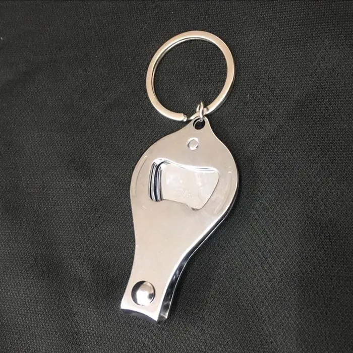 Складной ручной нож для ногтей, открывалка, брелок, хорошее качество, нержавеющая сталь, металлический круглый нож для ногтей с открывалкой для бутылок, брелок