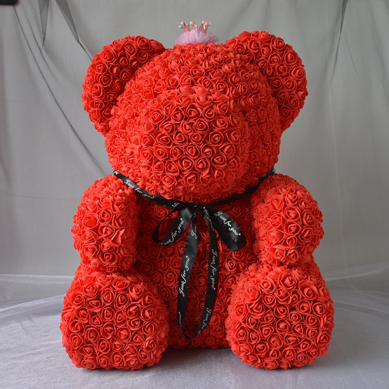 The cheapest Christmas lovely flower teddy bear from rose for best wishes gift wholesale