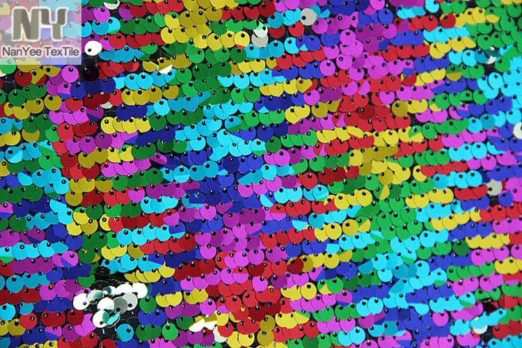 Nanyee Textile Full Color Metallic PET Material Sequin Fabric