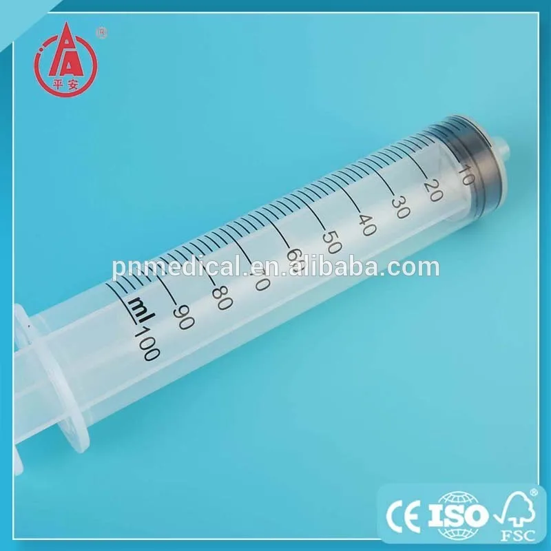 
Factory direct free samples ordinary Luer lock 100 ml syringe 
